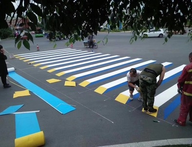 开封开封彩色路面标线施工